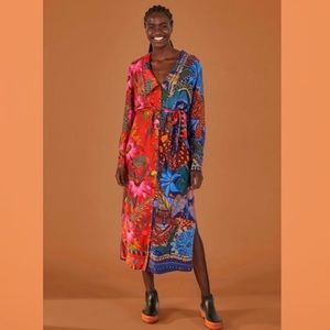 FARM RIO MIXED PRINTS CHEMISE DRESS B404